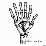 Spooky Halloween Skeleton Hand Coloring Pages 1