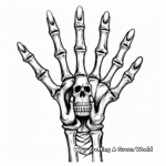 Spooky Halloween Skeleton Hand Coloring Pages 2