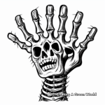 Spooky Halloween Skeleton Hand Coloring Pages 3