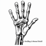 Spooky Halloween Skeleton Hand Coloring Pages 4