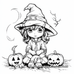 Spooky Witch October Coloring Pages 2