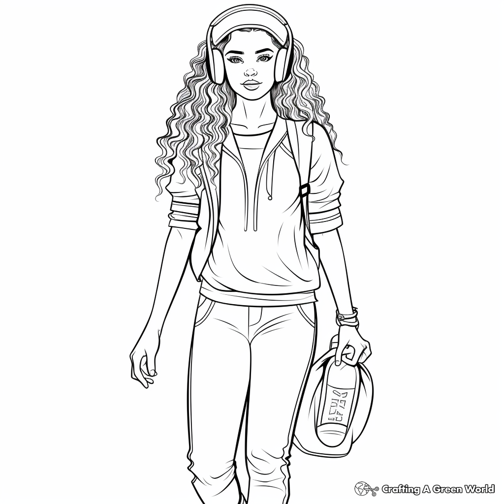 Sports Fashion and Athleisure Coloring Pages 1