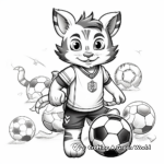 Sporty Cat Pack Playing Soccer Coloring Pages 3