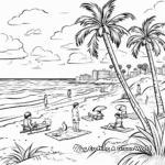 Spring Break at the Beach Coloring Pages 1