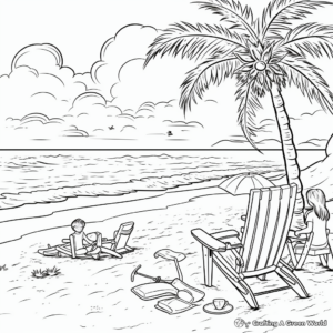 Spring Break at the Beach Coloring Pages 4