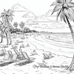 Spring Break Beach Scene Coloring Pages 2