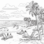Spring Break Beach Scene Coloring Pages 3