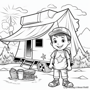 Spring Break Camping Adventure Coloring Pages 4