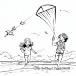 Spring Break Kite Flying Coloring Pages 2