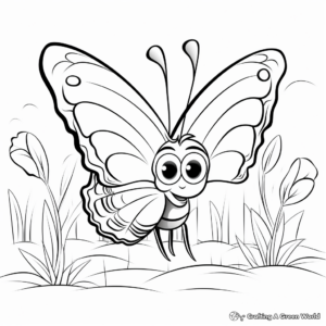Spring Butterfly Coloring Pages for Kids 2