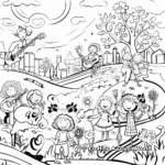 Spring Festivals and Celebrations Coloring Pages 1