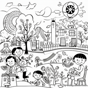 Spring Festivals and Celebrations Coloring Pages 2