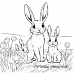 Spring Meadow Bunny Family Coloring Pages 1