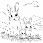 Spring Meadow Bunny Family Coloring Pages 4