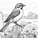 Spring Scene with Western Meadowlark Coloring Sheet 2