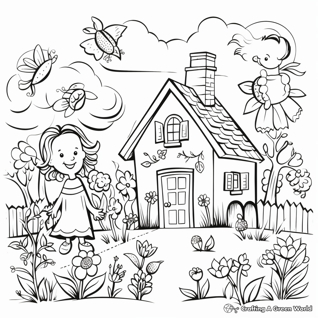 Spring-Themed April Coloring Pages 1