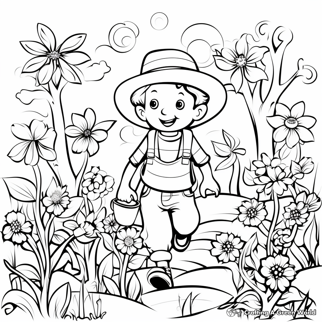 Spring-Themed April Coloring Pages 3
