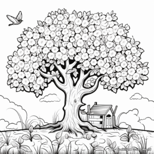 Springtime Tree Coloring Pages for Nature Lovers 1