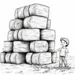 Stacked Hay Bales Coloring Pages 1