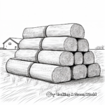Stacked Hay Bales Coloring Pages 3