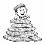 Stacked Pizza Slice Coloring Page for Children 3