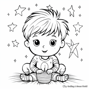 Starry Christmas Light Coloring Pages 1