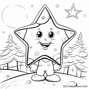 Starry Christmas Light Coloring Pages 2