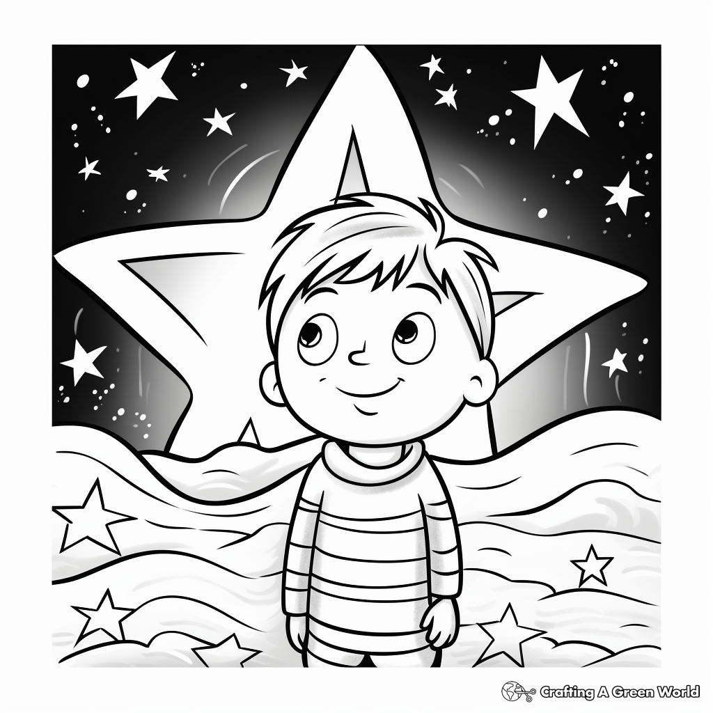 Starry Christmas Light Coloring Pages 4