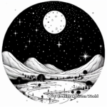 Starry Night Sky With Black Hole Coloring Pages 1