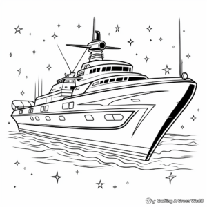 Stealthy Destroyer Ship Coloring Sheets 3