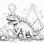 Stegosaurus and a Smoke-filled Volcano Coloring Pages 3