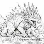 Stegosaurus and Predators: Survival Scene Coloring Pages 1