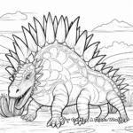 Stegosaurus Families in Prehistoric Land Coloring Sheets 3