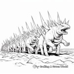 Stegosaurus Herd Marching: Group Scene Coloring Pages 1