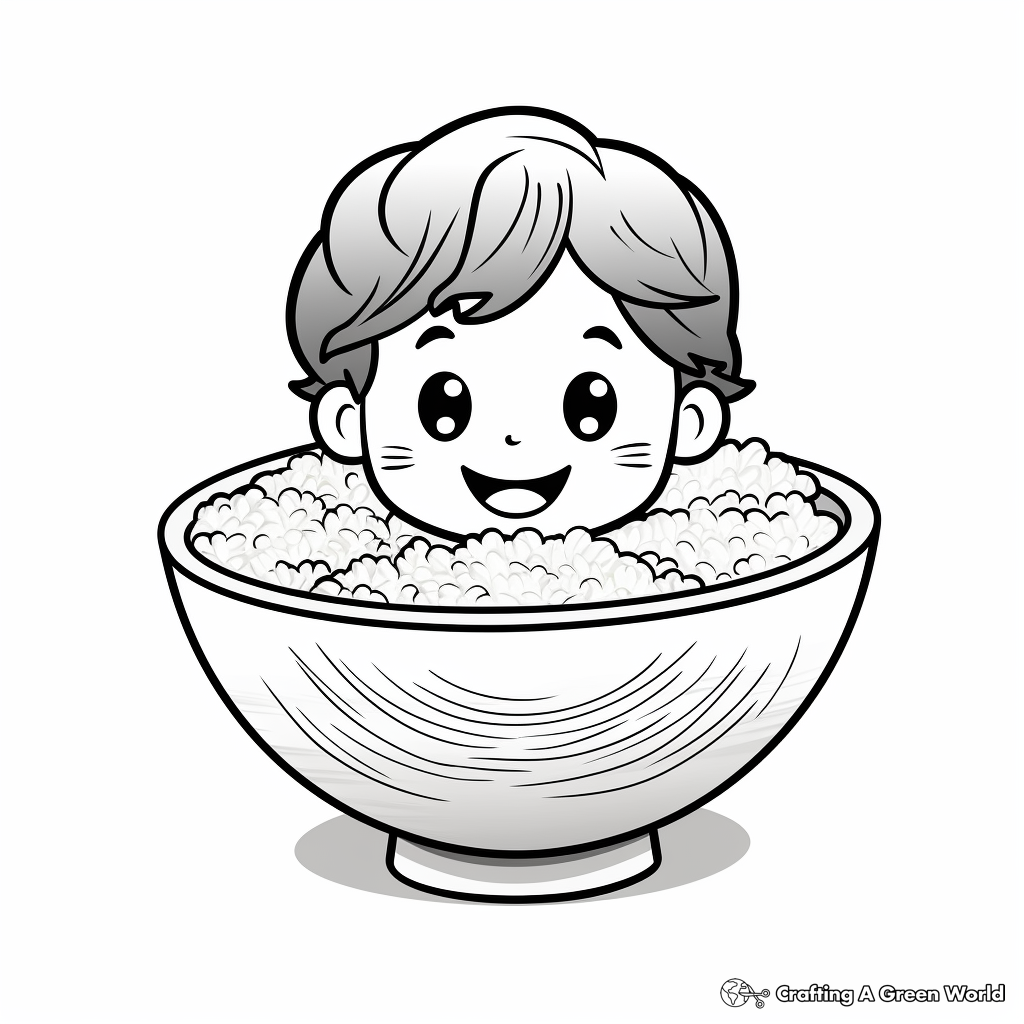 Sticky Rice in a Bowl Coloring Pages 1
