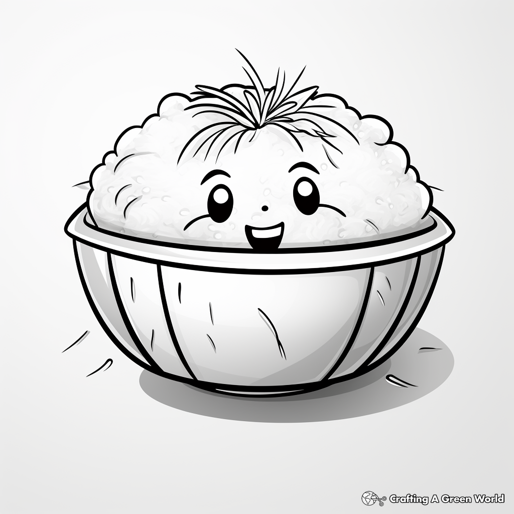 Sticky Rice in a Bowl Coloring Pages 2