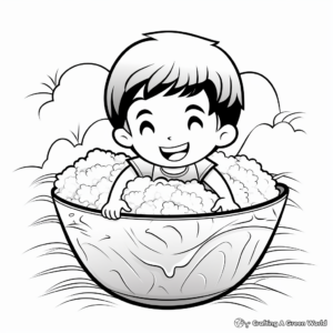Sticky Rice in a Bowl Coloring Pages 3