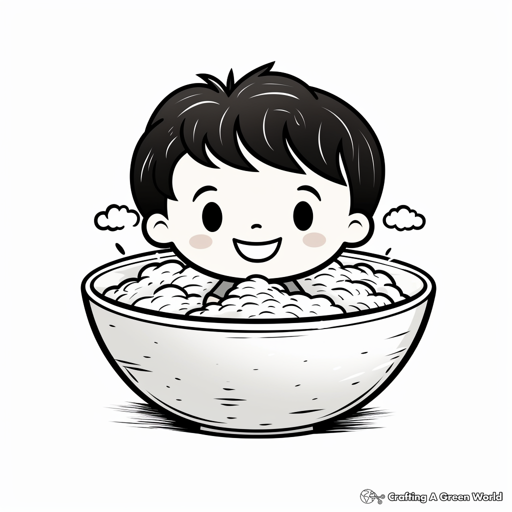 Sticky Rice in a Bowl Coloring Pages 4
