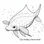 Stingray Cartoon Detailed Coloring Pages for Adults 4