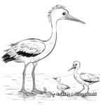 Stork and Baby: Heartwarming Scene Coloring Pages 3