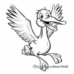 Stork Delivering Baby Coloring Pages 4