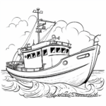 Stormy Seas Fishing Boat Coloring Pages 1