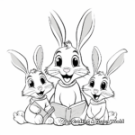 Storybook Bunny Family Coloring Pages 1