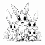 Storybook Bunny Family Coloring Pages 2