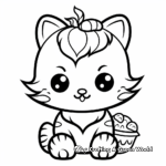 Strawberry Flavored Cat Cupcake Coloring Pages 1