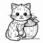 Strawberry Flavored Cat Cupcake Coloring Pages 3