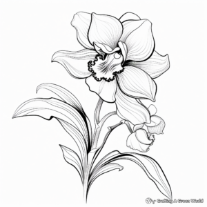 Striking Orchid Coloring Pages for Adults 3