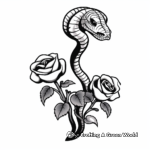 Striking Snake and Rose Tattoo Coloring Pages 4