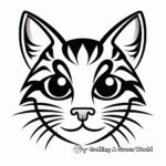 Striped Tabby Cat Face Coloring Pages 1