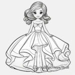 Stunning Ball Gown Dress Coloring Pages 1